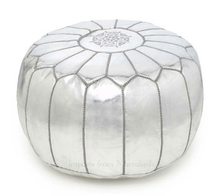 Silver Moroccan Pouf