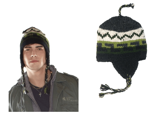 Green Knit Ear Flap Hat