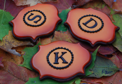 Fancy Plaque Monogram Cookies