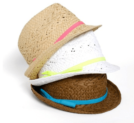 Neon Band Straw Hats