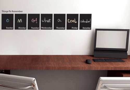 Chalkboard Weekl Calendar Decal