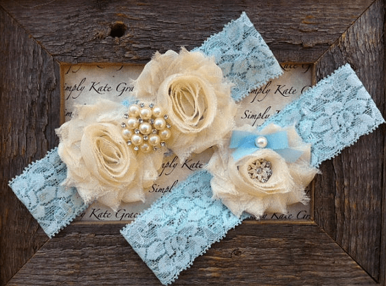 Something Blue Wedding Garter Vintage