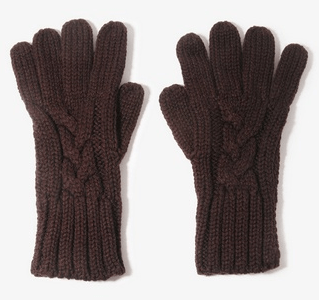 Brown Cable Knit Gloves Forever 21