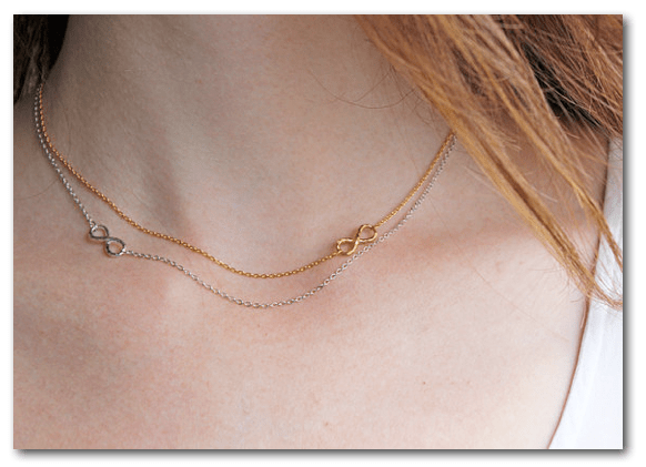 Castellammare Hammered Infinity Necklace