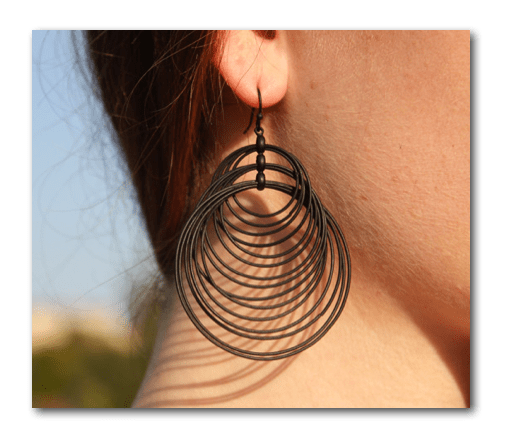 Castellmmare Jewellery Black Hoop Night Out Earrings