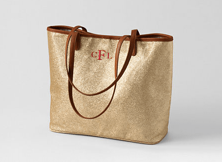 Lands' End Women's Sparkle Canvas Shopper