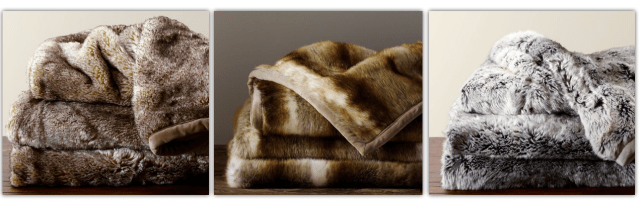 Pottery Barn Faux Fur Blankets