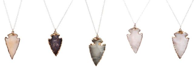 Stone Arrowhead Necklaces