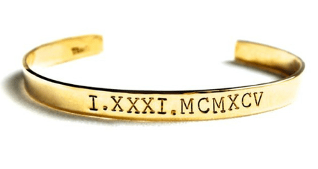 Roman Numeral Hand Stapped Cuff