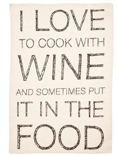 Cook With Wine Tea Towel