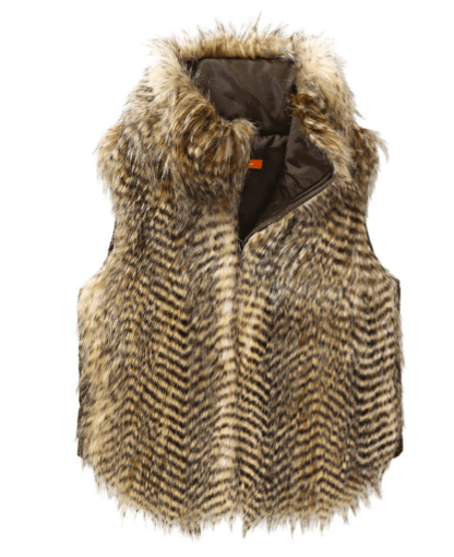 Joe Fresh Striped Faux Fur Vest