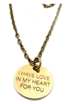 Zelma Rose I Have Love Brass Pendant