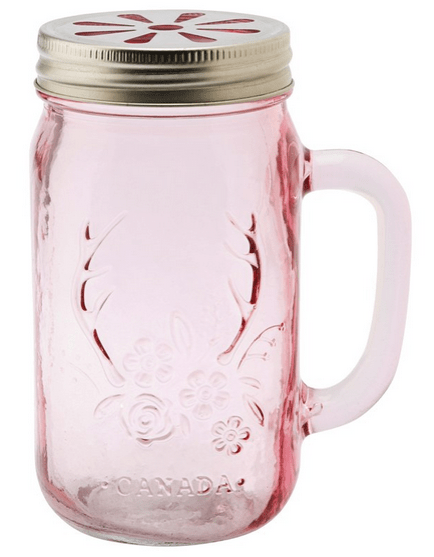 Mason Jar Mug Pink