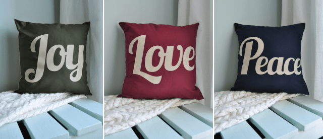 BrownEyedSuzy Joy Love Peace Pillows