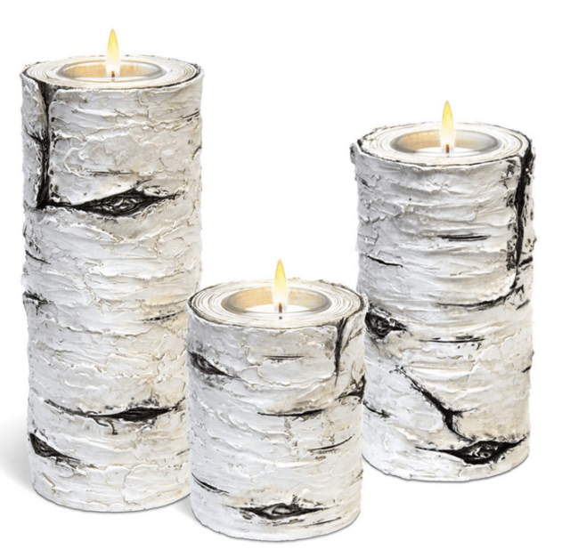 Clair de Lune Birch Tealight Trio