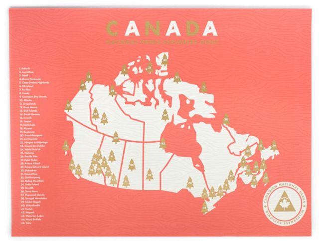 Canada National Parks Checklist Map