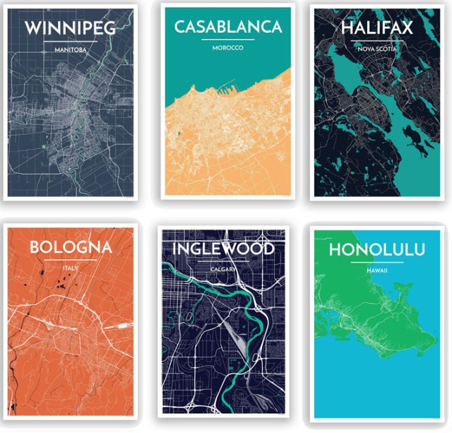Point Two Design Map Prints
