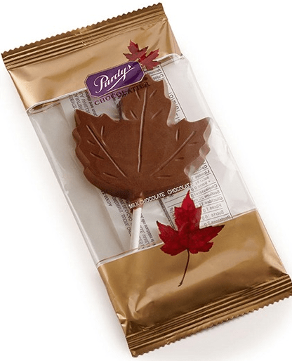 Purdy Milk Chocolate Maple Leaf Lollie